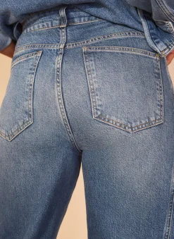 Mid Indigo Barrel Leg Jeans