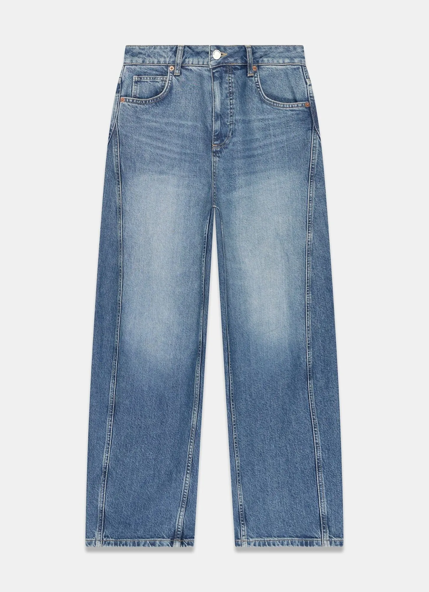 Mid Indigo Barrel Leg Jeans