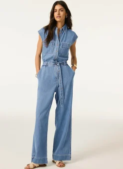 Mid Indigo Denim Jumpsuit