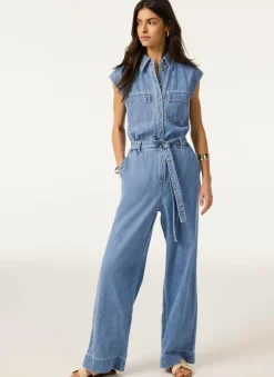Mid Indigo Denim Jumpsuit
