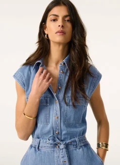 Mid Indigo Denim Jumpsuit
