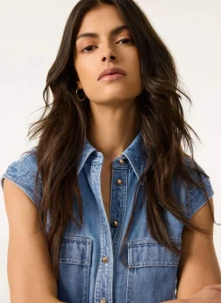 Mid Indigo Denim Jumpsuit