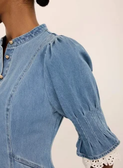 Mid Indigo Denim Midi Dress