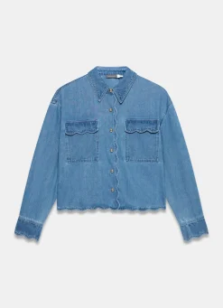 Mid Indigo Denim Scallop Shirt
