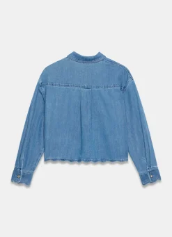 Mid Indigo Denim Scallop Shirt