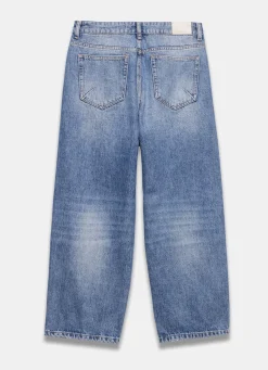 Mid Indigo Relaxed Tapered Boyfriend Jeans