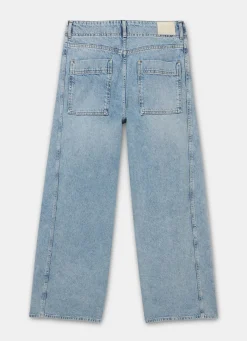 Mid Indigo Relaxed Wide Leg Jeans