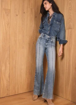 Mid Indigo 70s Flared Jeans