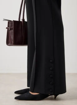 Mila Black Suede Slingback Kitten Heels