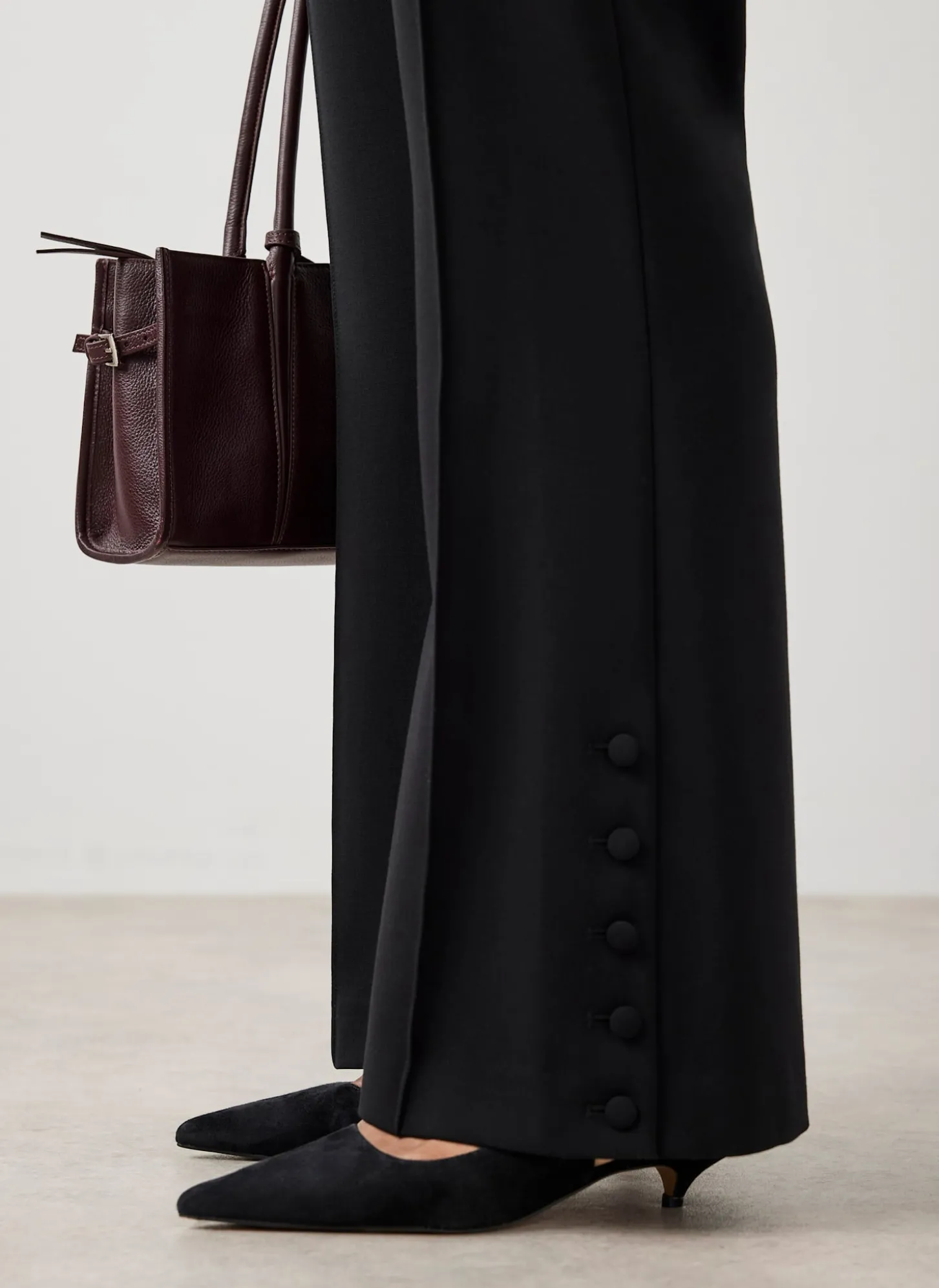 Mila Black Suede Slingback Kitten Heels