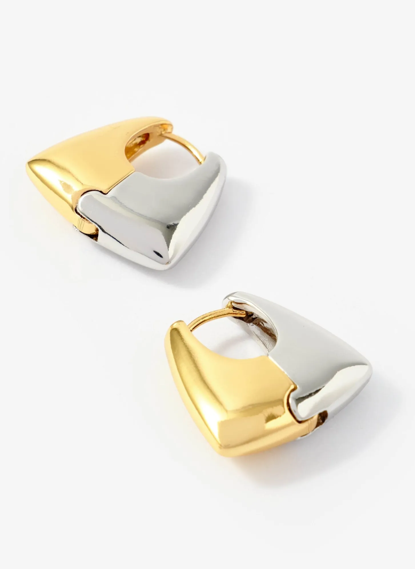 Mixed Metal Hoop Earrings