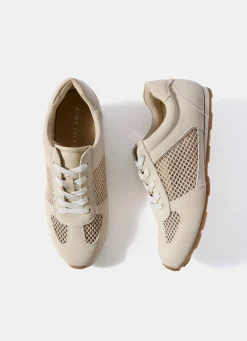 Myla Cream Suede Mesh Trainers