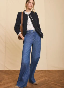 Navy Boucle Tweed Jacket