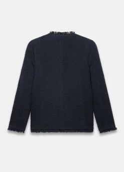 Navy Boucle Tweed Jacket