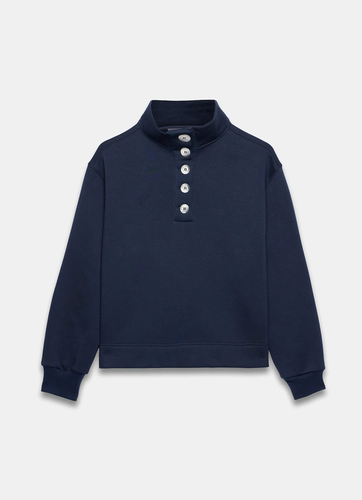 Navy Button Detail Sweatshirt