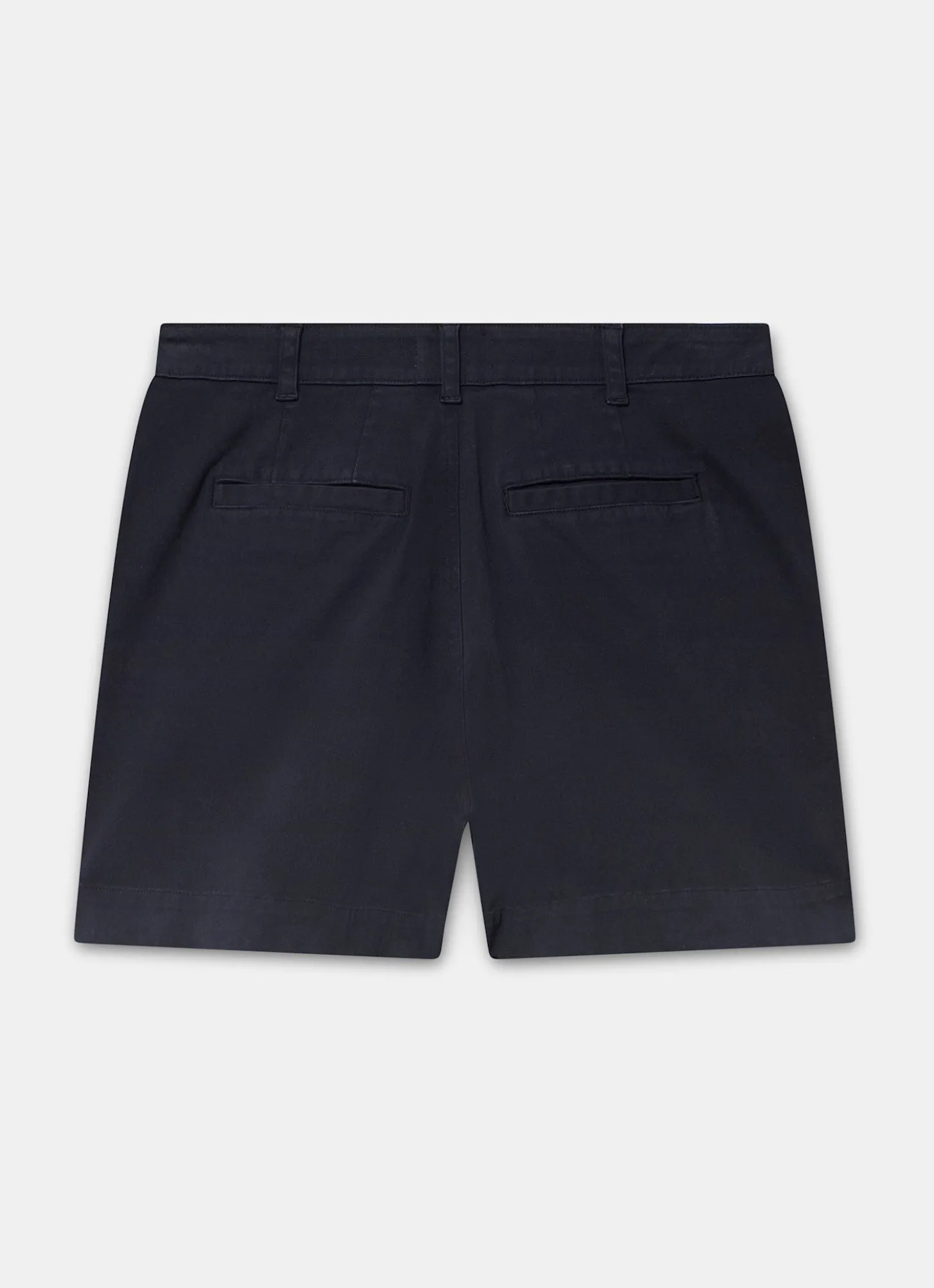 Navy Button Front Chino Shorts