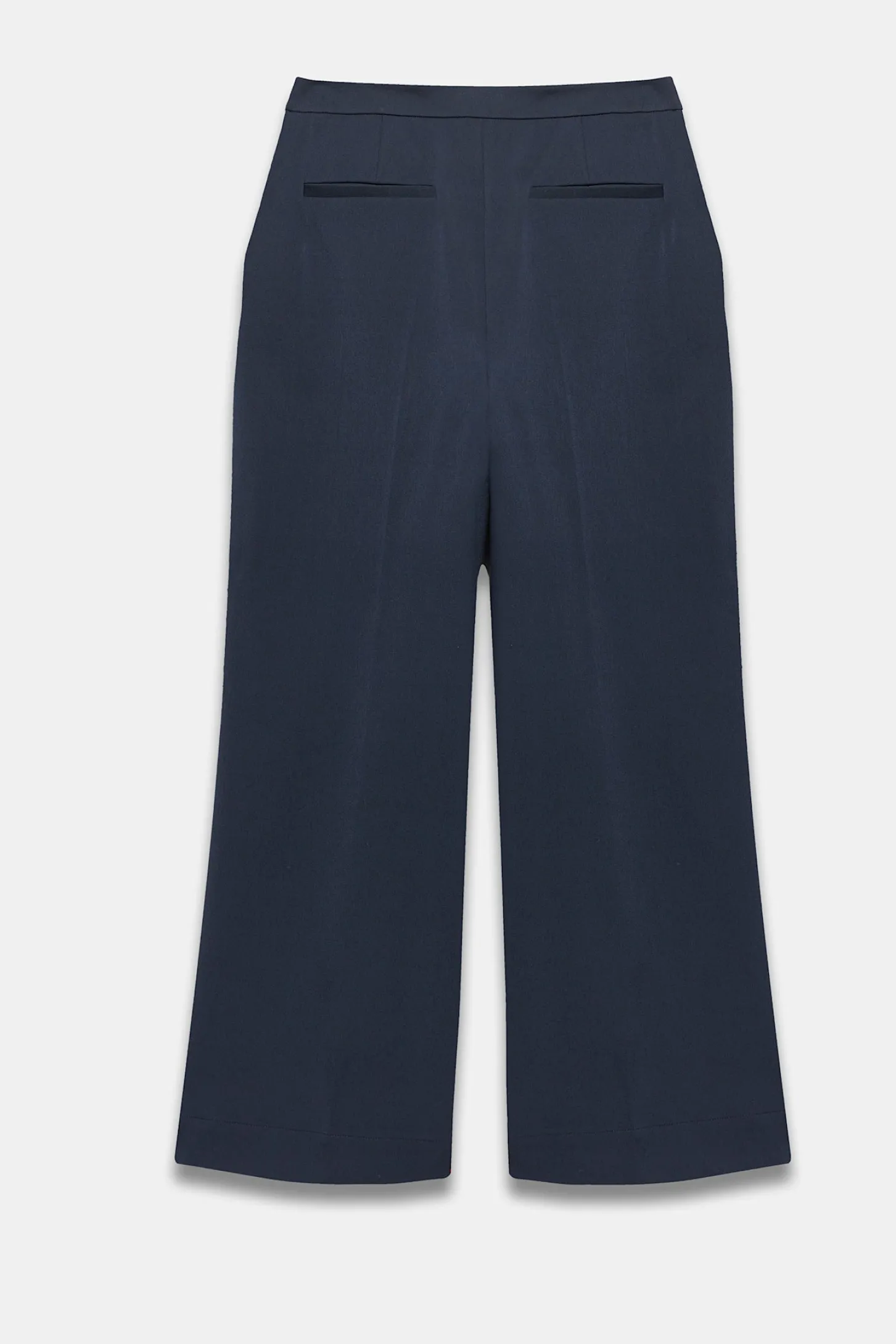 Navy Button Front Wide Trousers