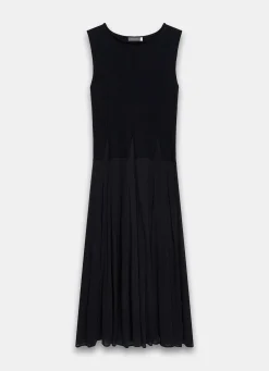Navy Cotton Blend Drop Waist Maxi Dress