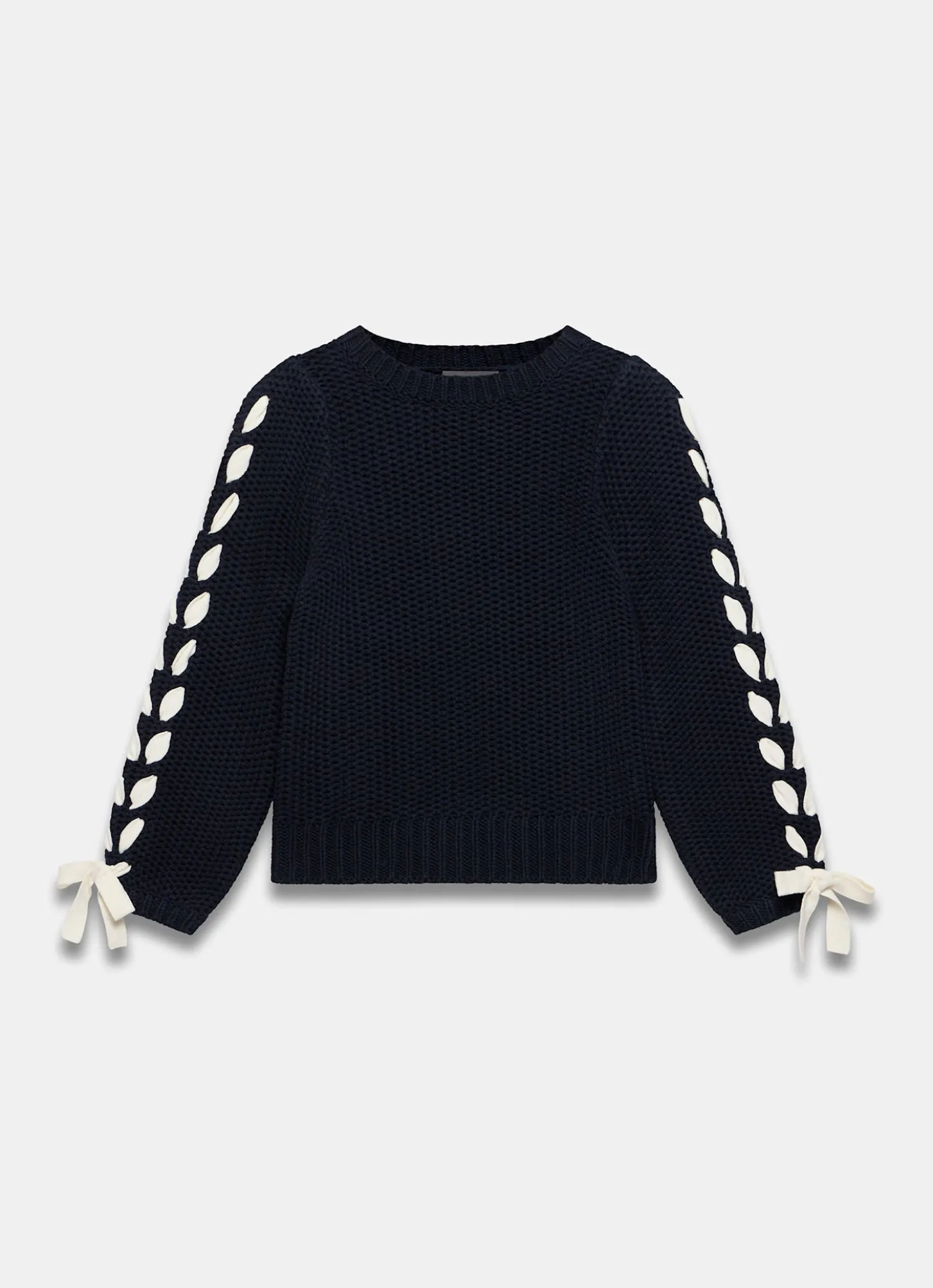 Navy Cotton Blend Ribbon Detail Jumper