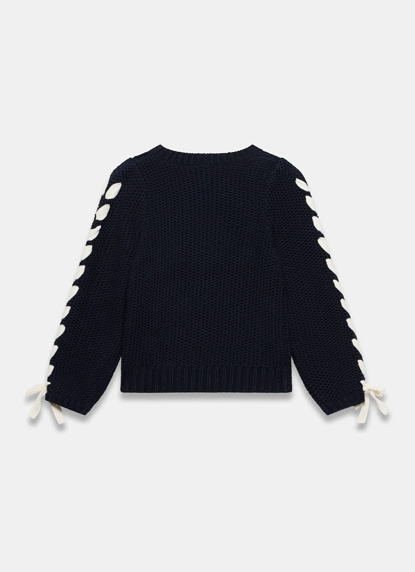Navy Cotton Blend Ribbon Detail Jumper