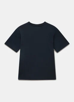 Navy Cotton Graphic Ribbon T-Shirt