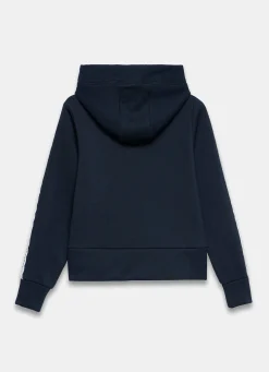 Navy Crochet Trim Hoodie