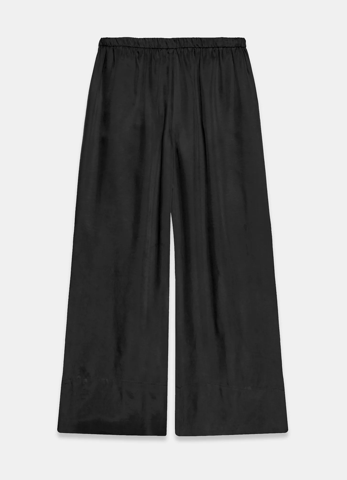 Navy Drawstring Wide Leg Trousers