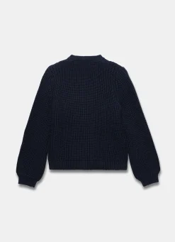 Navy Heart Embroidered Cardigan