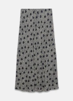 Navy Heart Print Maxi Skirt