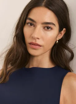Navy High Neck Layering Vest