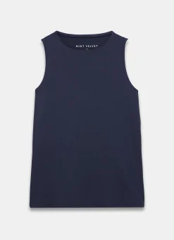 Navy High Neck Layering Vest