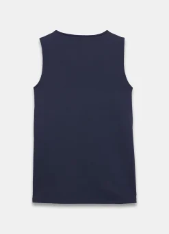 Navy High Neck Layering Vest