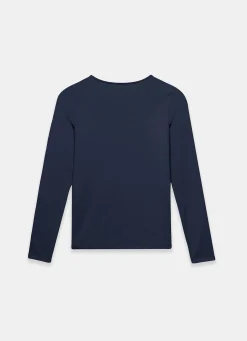Navy Long Sleeve Layering Top