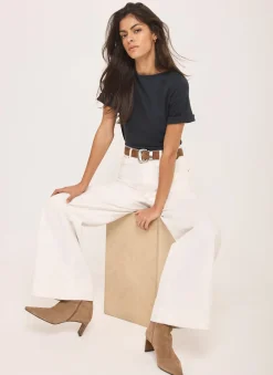 Navy Slash Neck T Shirt