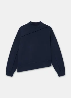 Navy Super Soft Asymmetric Detail Sweatshirt