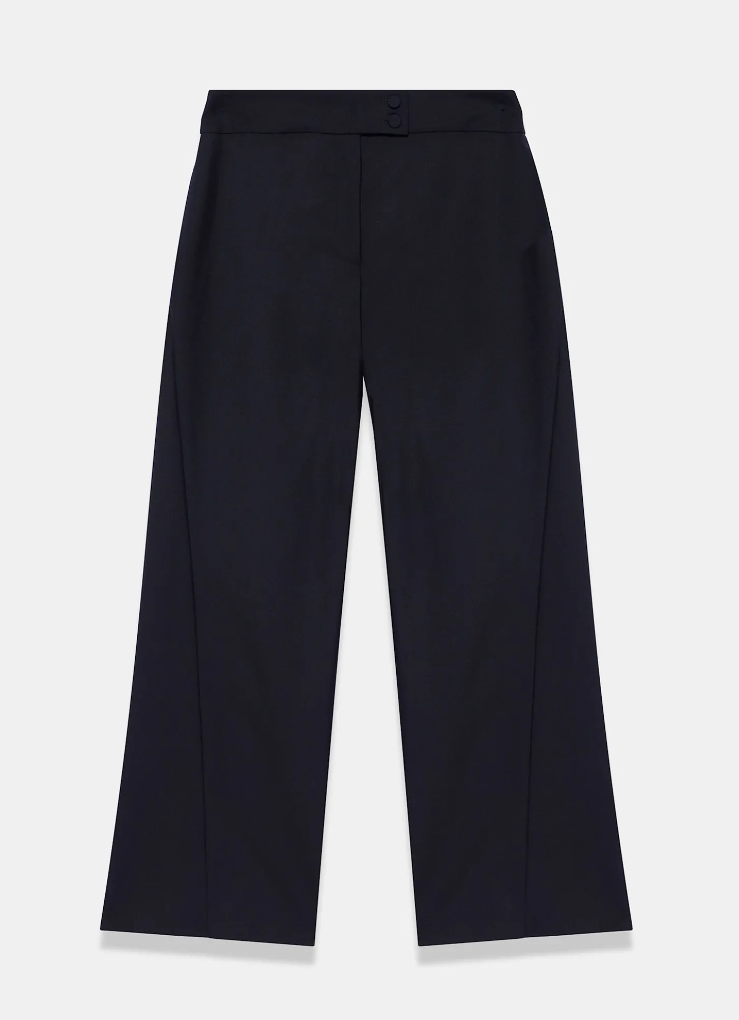Navy Tailored Wide Leg Trousers