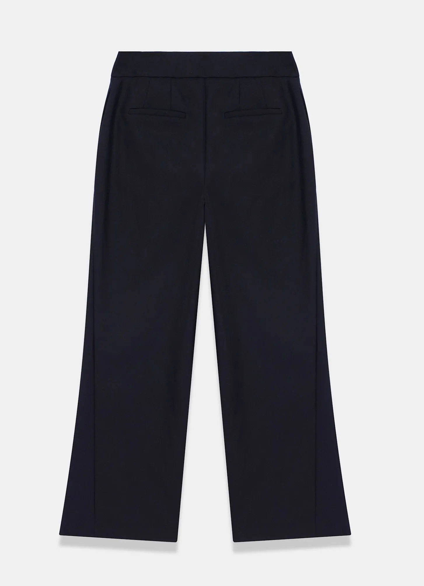 Navy Tailored Wide Leg Trousers