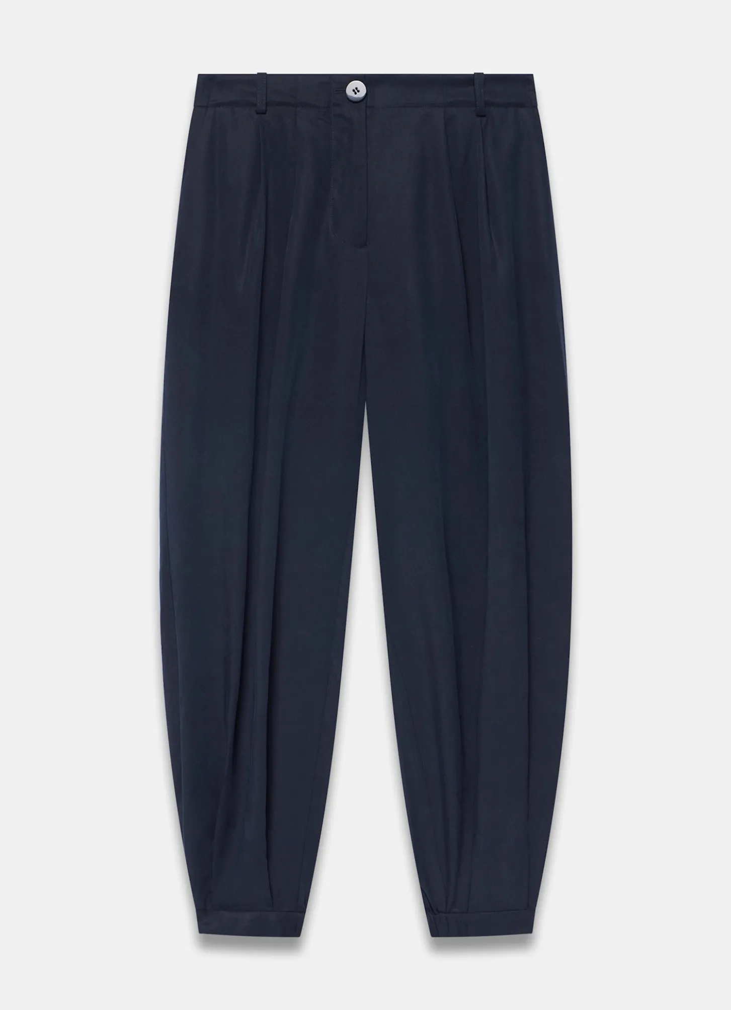Navy Tapered Balloon Trousers