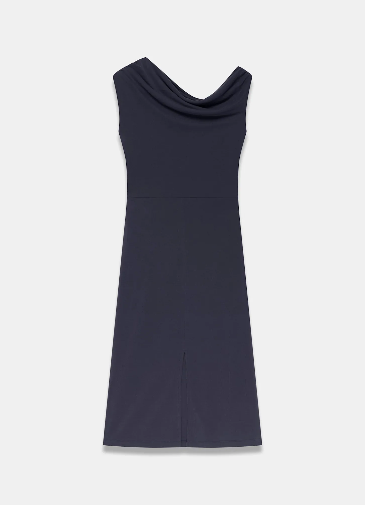 Navy Tie Detail Midi Dress