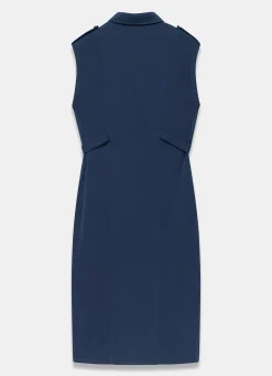 Navy Utility Midi Dress