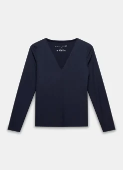 Navy V Neck Layering Top