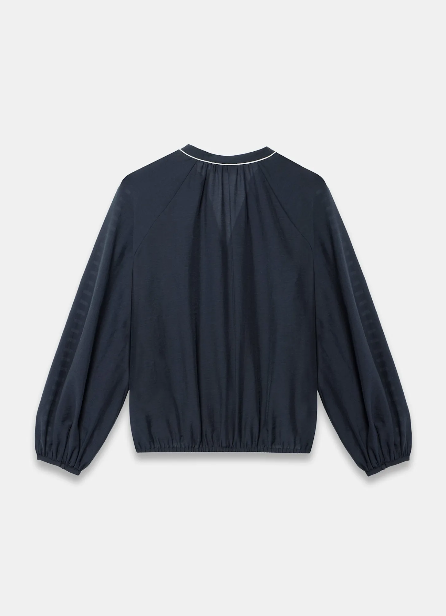 Navy Whipstitch Detail Blouse