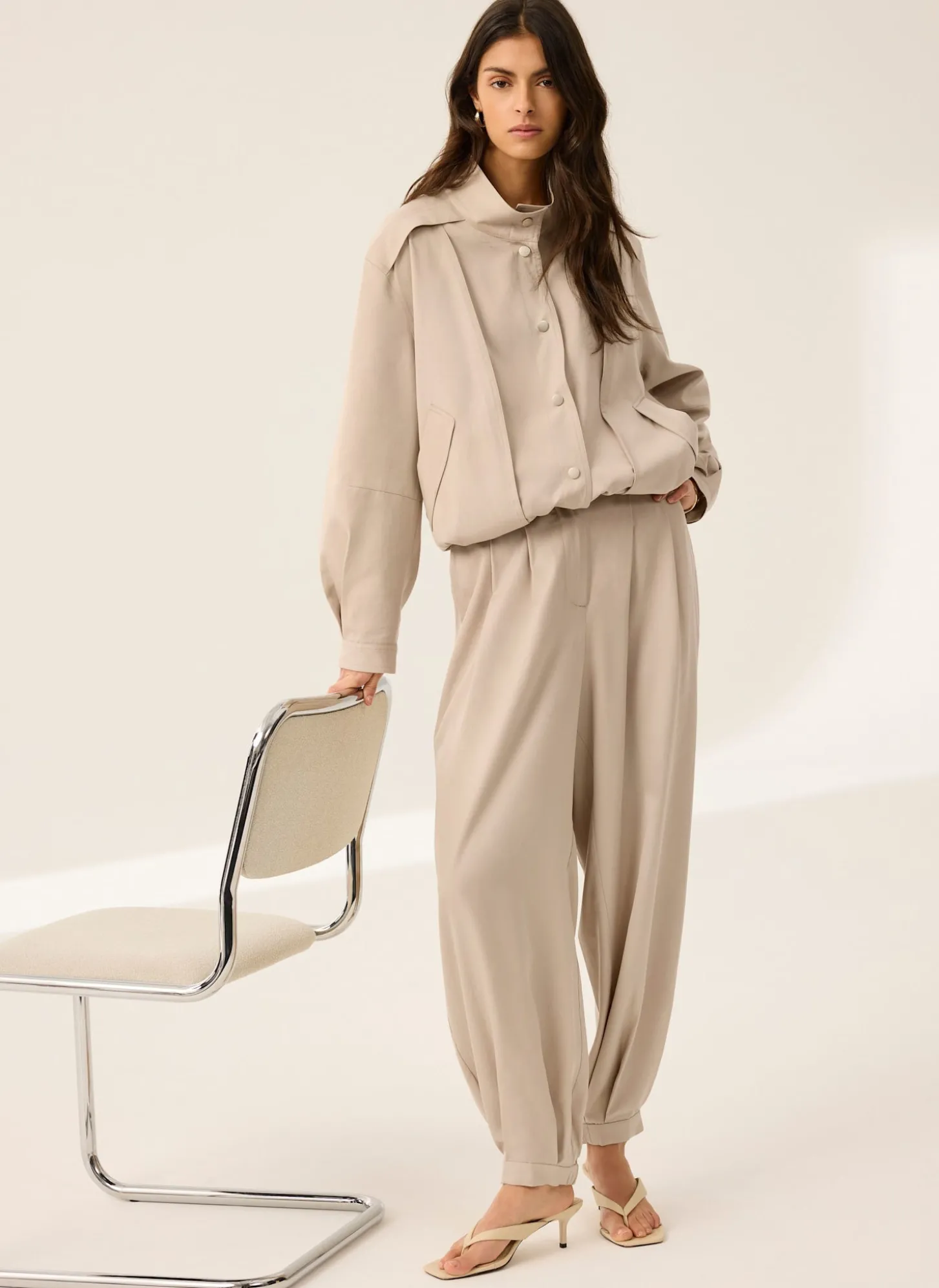 Neutral Bomber Jacket