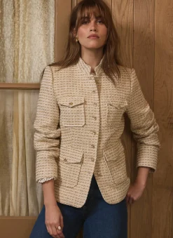 Neutral Boucle Pocket Detail Jacket
