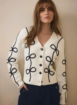 Neutral Bow Detail Cardigan