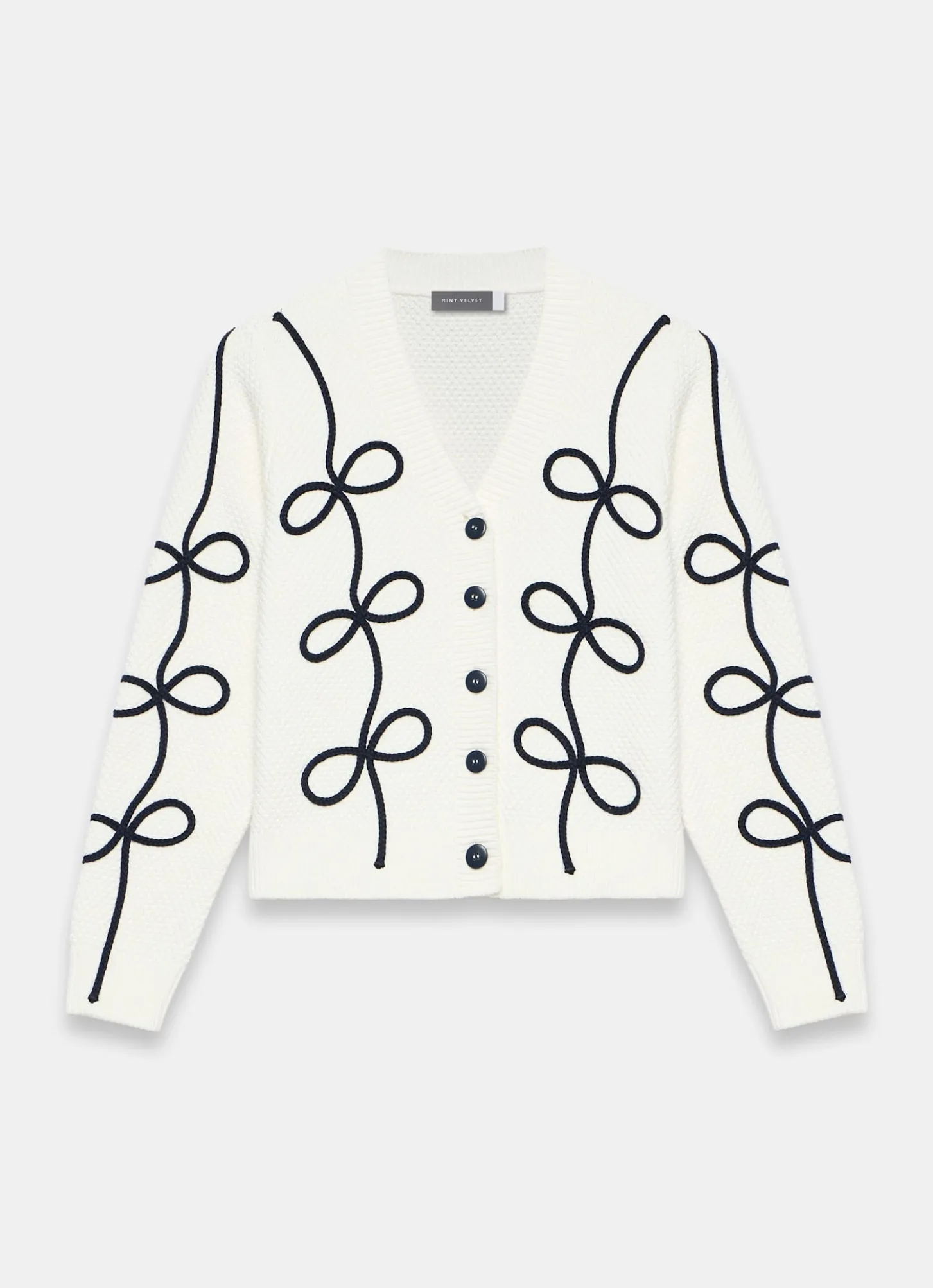 Neutral Bow Detail Cardigan