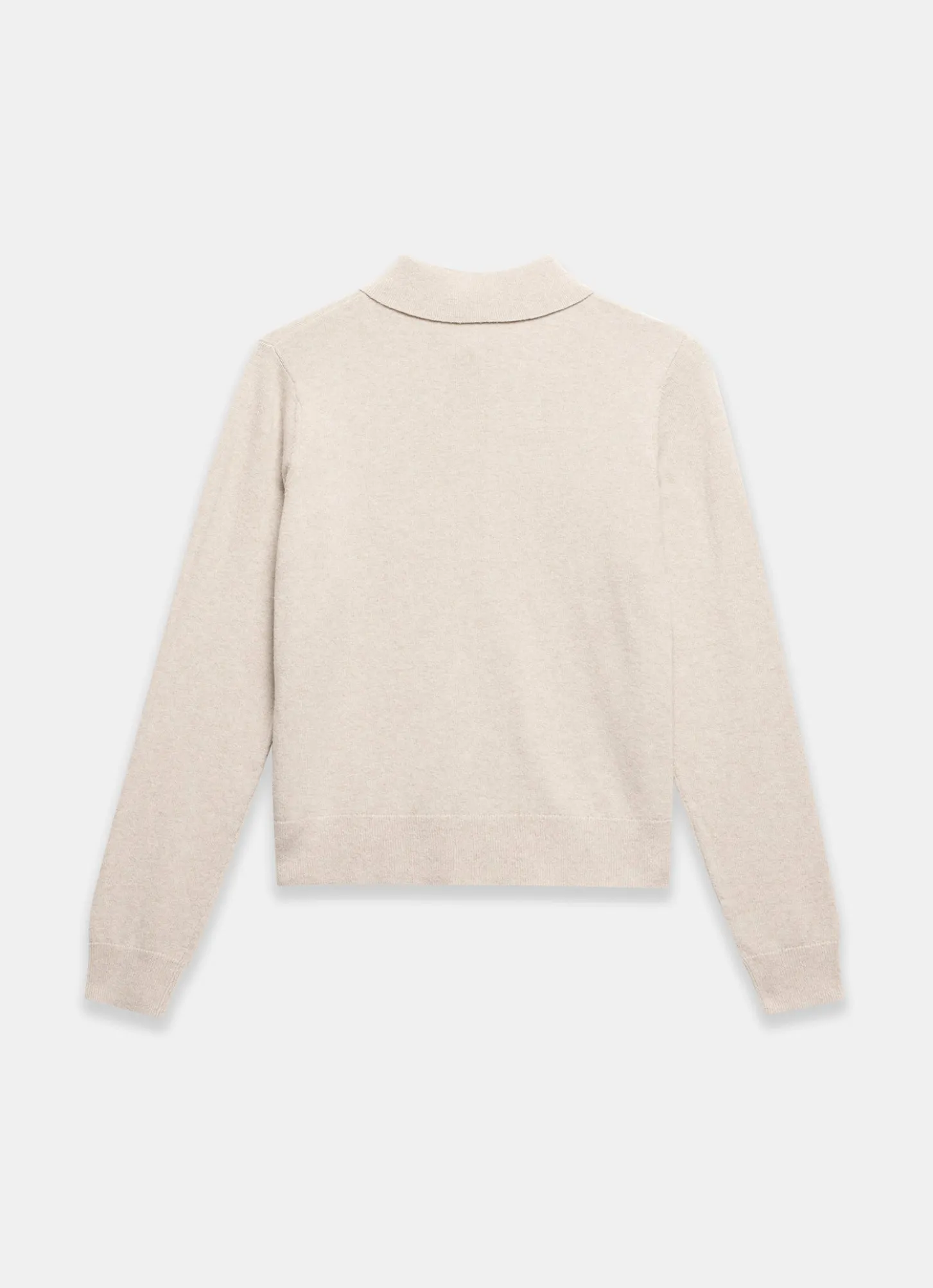 Neutral Cotton Blend Button Collar Cardigan