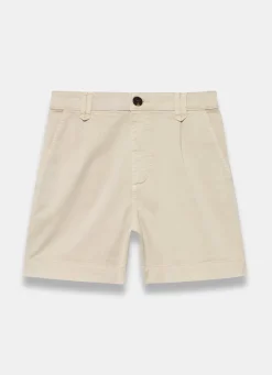 Neutral Cotton Blend Chino Shorts