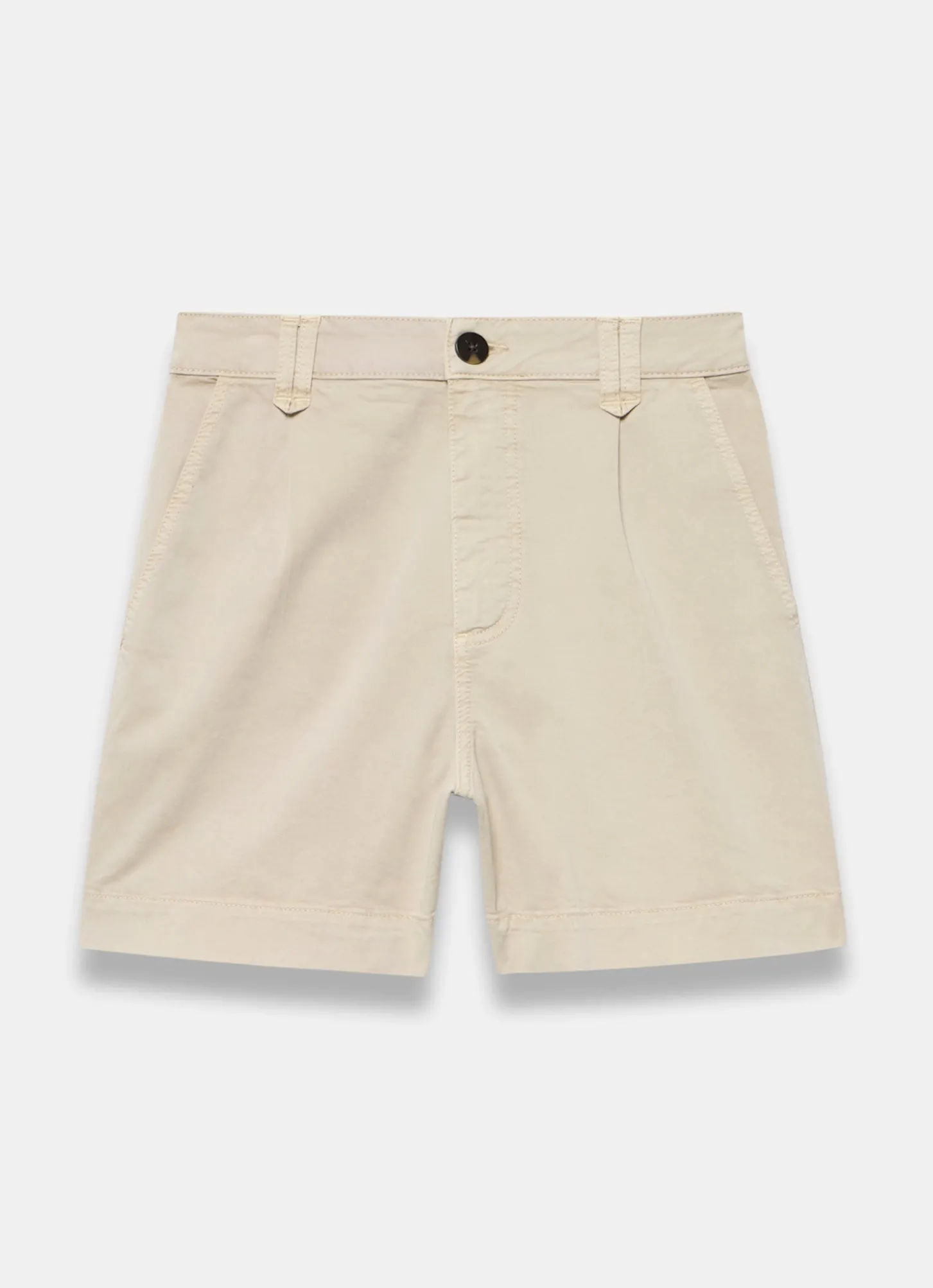 Neutral Cotton Blend Chino Shorts