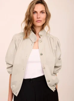 Neutral Cotton Blend Jacket